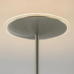 Dimbare LED uplighter vloerlamp nikkel