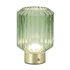 Dimbare tafellamp op batterij groen/goud