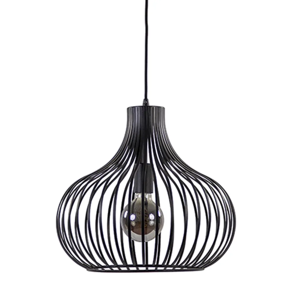 Draadhanglamp medium zwart 38cm