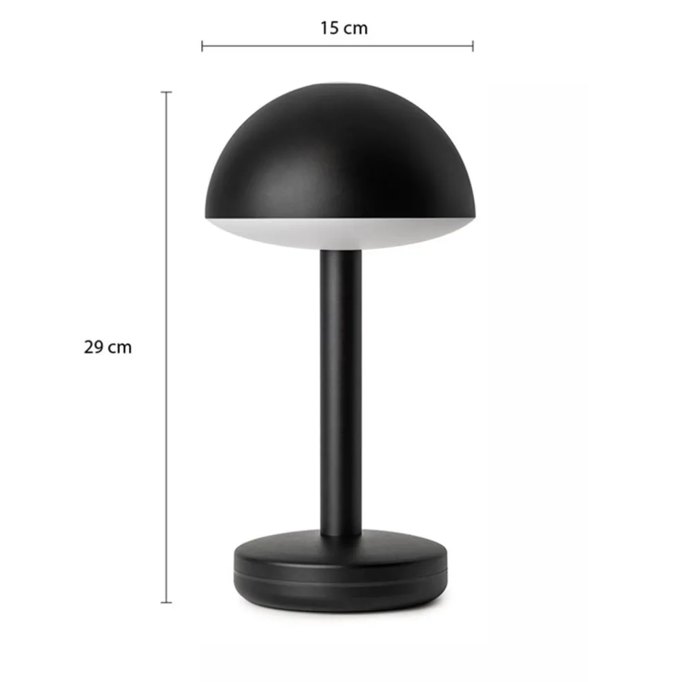 Draadloze LED tafellamp zwart oplaadbaar