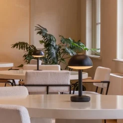 Draadloze LED tafellamp zwart oplaadbaar