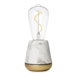 Draadloze tafellamp wit marmer met heldere lichtbron dimbaar