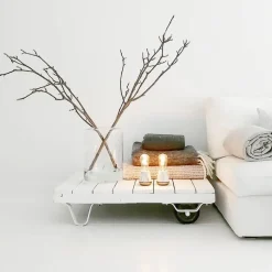 Draadloze tafellamp wit marmer met heldere lichtbron dimbaar