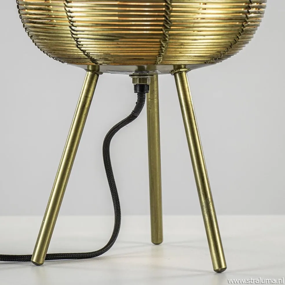 Driepoot tafellamp antiek brons Light & Living