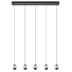 Eettafelhanglamp Clear Egg met zwart inclusief LED