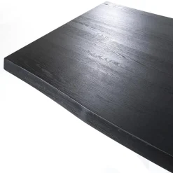 Eiken boomstam tafel met spinpoot zwart 240x100 cm