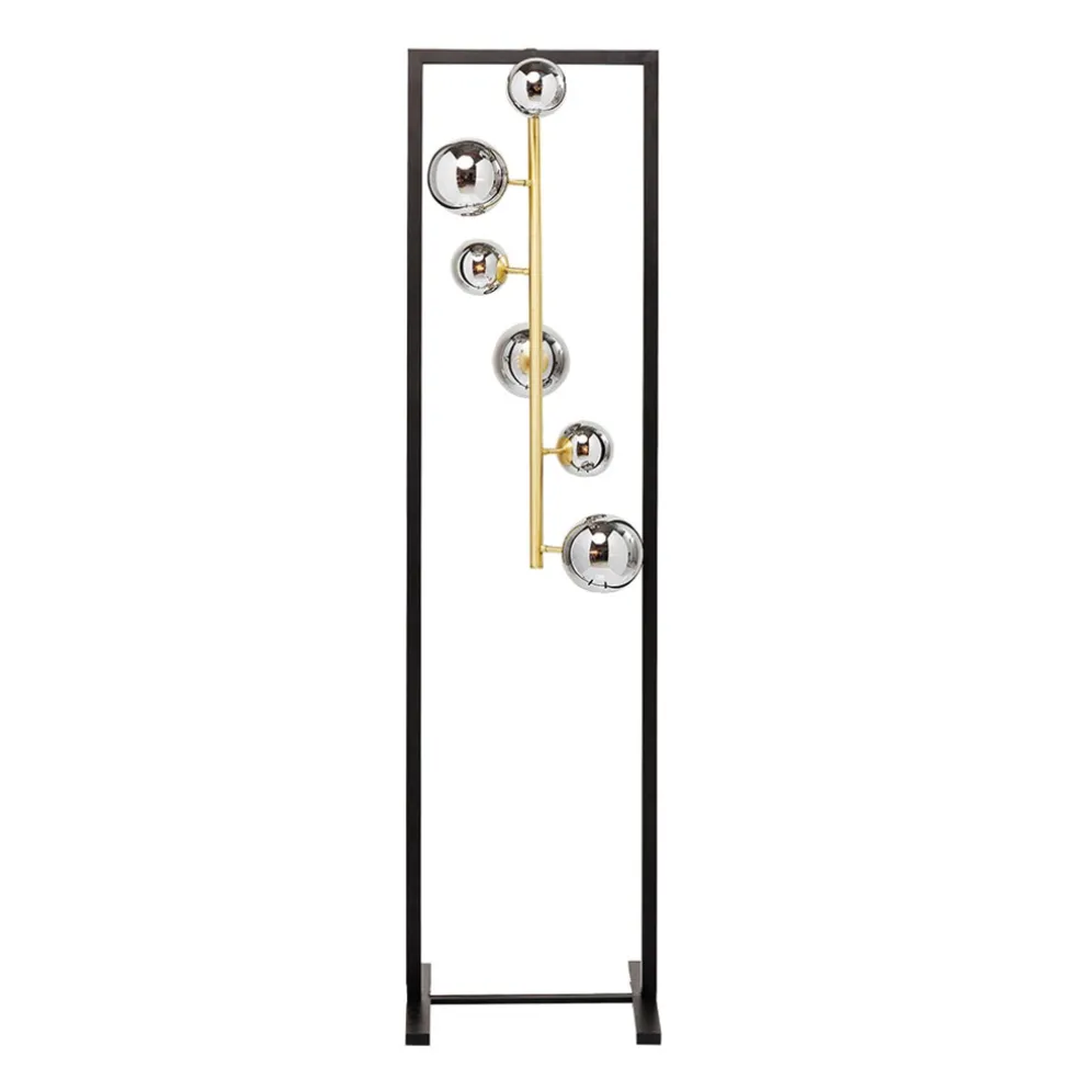 Elegante luxe vloerlamp met 6 glazen bollen