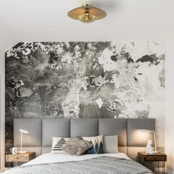 Elegante plafond/wandlamp antiek brons