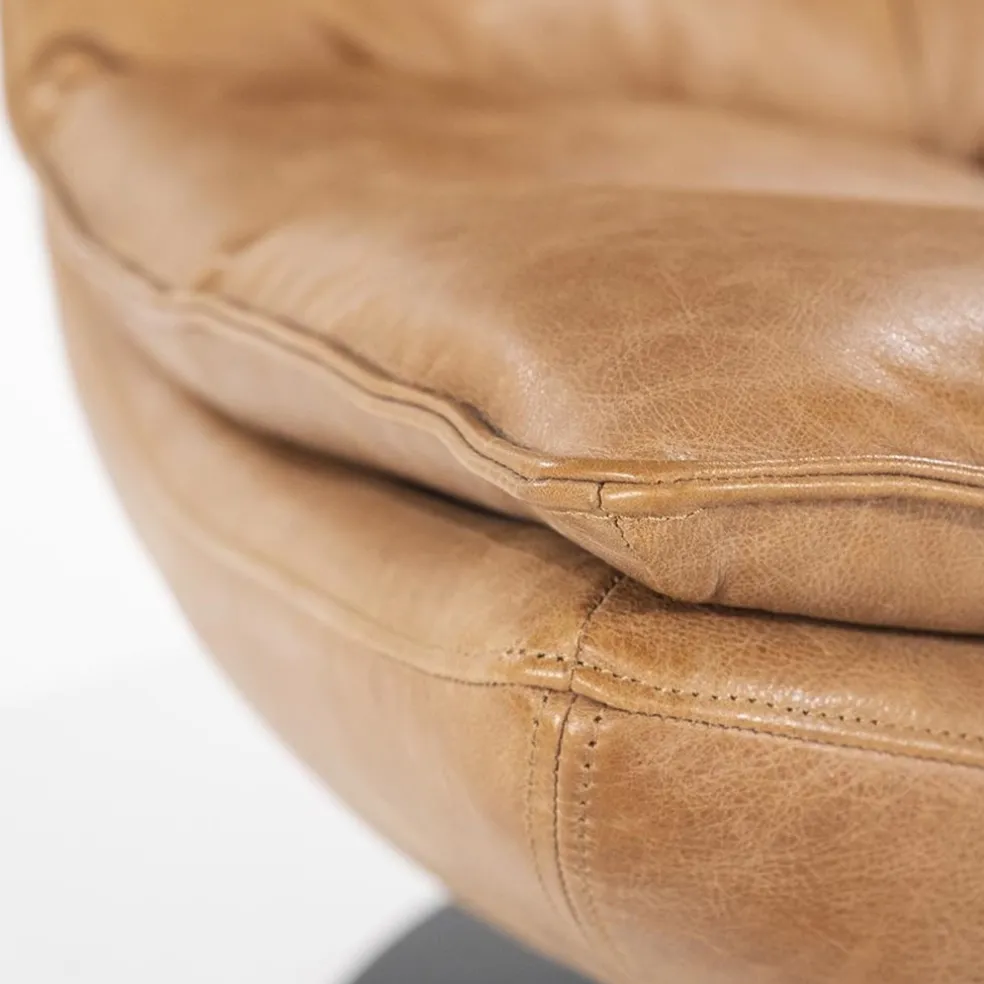 Fauteuil Sven leer - cognac