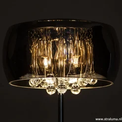 Glazen tafellamp Pearl met chroom