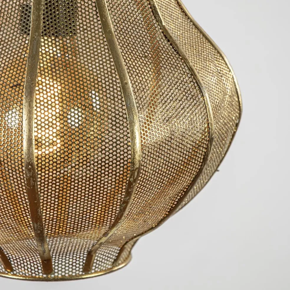 Gouden Oosterse hanglamp Micha met ketting Light & Living