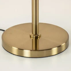 Gouden tafellamp met amber glazen bol 20 cm