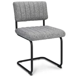 Grijze eetkamerstoel met zwart frame