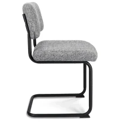 Grijze eetkamerstoel met zwart frame