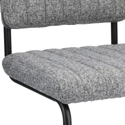 Grijze eetkamerstoel met zwart frame