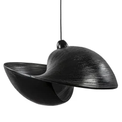Grote bamboe hanglamp shell zwart