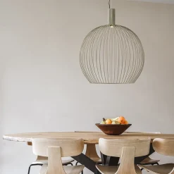 Grote draad hanglamp mat zand 70 cm