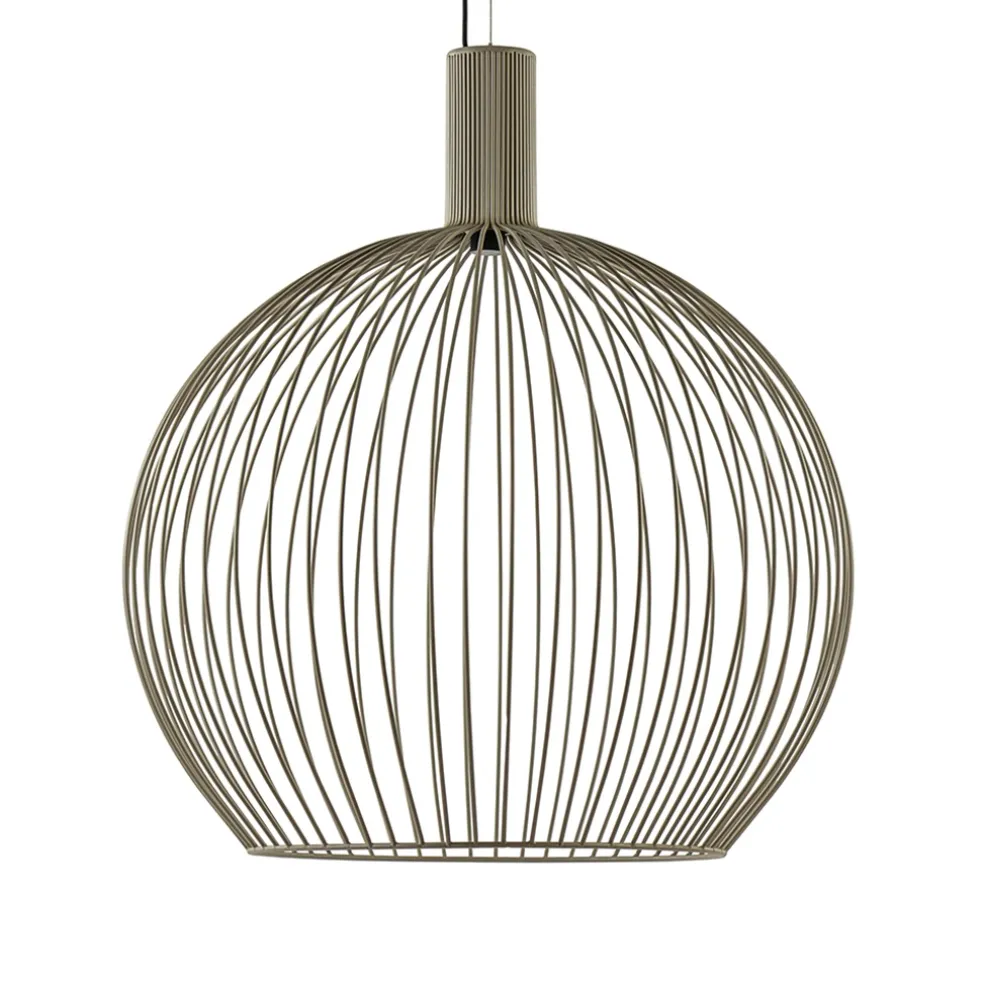 Grote eettafelhanglamp draad mat zand