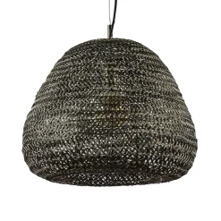 Grote hanglamp Finou antiek brons met zwart