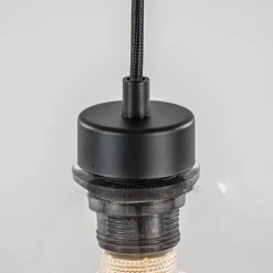 Grote hanglamp zwart 11- lichts multipendel helder glas