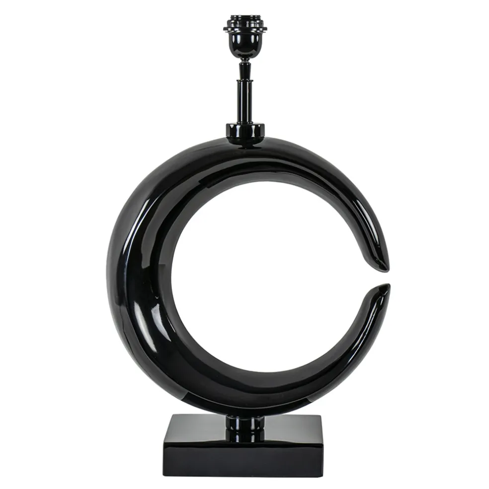 Grote lampvoet Maan shiny zwart