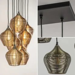 Grote landelijke hanglamp 10-lichts antiek brons Alvaro