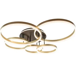 Grote LED Plafondlamp goud/zwart 3-standen dimbaar