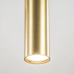 Grote 8-lichts hanglamp cilinder zwart met goud