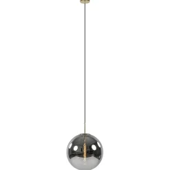 Grote luxe hanglamp brons + smoke glas Medina