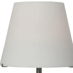 Grote moderne tafellamp Calabro nikkel glas