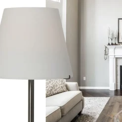 Grote moderne tafellamp Calabro nikkel glas