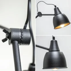 Grote retro wandlamp met zwarte kap verstelbaar