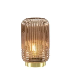 Grote tafellamp op batterijen donkerbruin Lipa