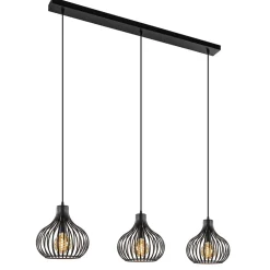 Hanglamp Aglio 28cm 3L op balk zwart