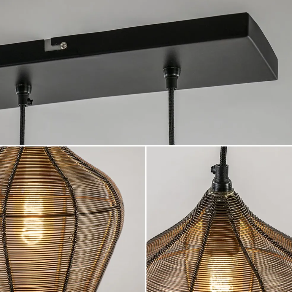 Hanglamp Alvaro 5-lichts antiek brons