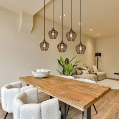 Hanglamp Alvaro 5-lichts antiek brons