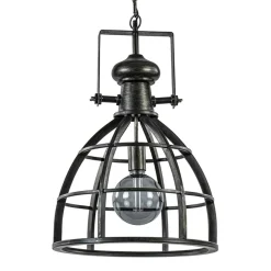 Hanglamp Amy zwartstaal industrieel