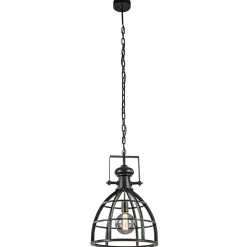 Hanglamp Amy zwartstaal industrieel