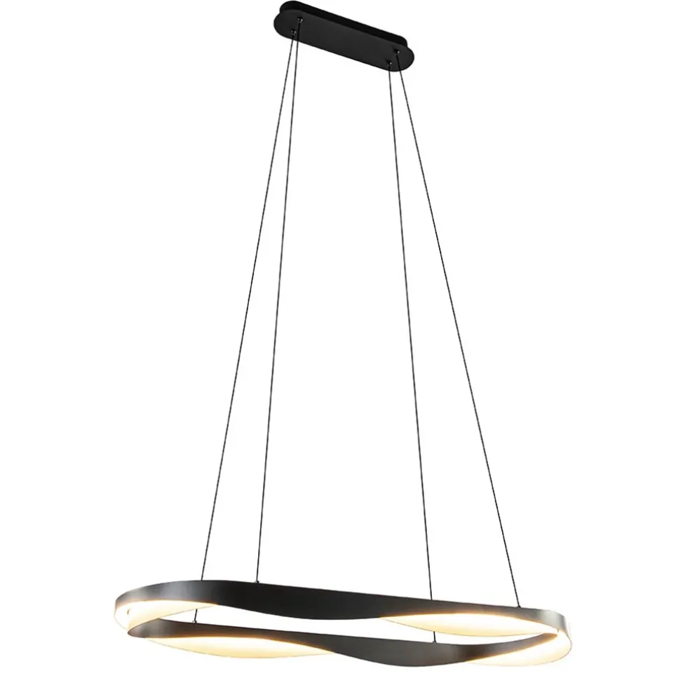Hanglamp Ascoli ovaal zwart/matgoud