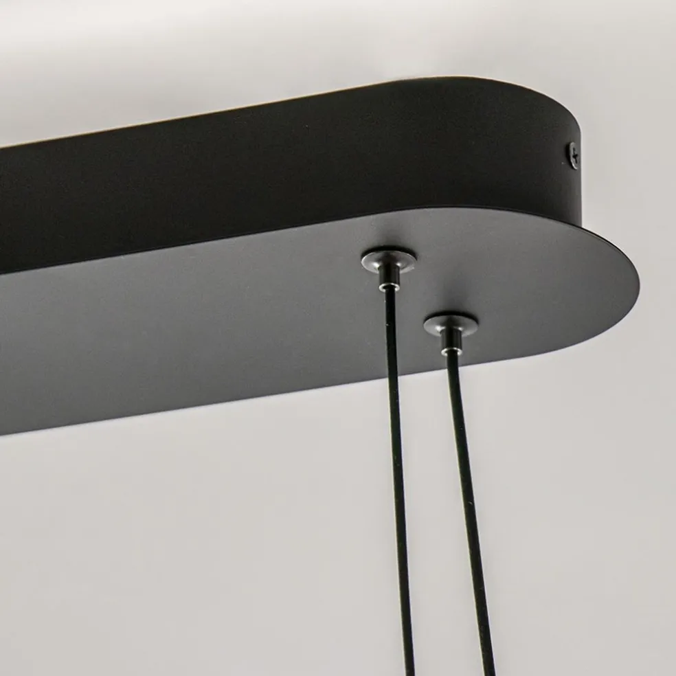 Hanglamp Ascoli ovaal zwart/matgoud