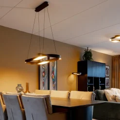 Hanglamp Ascoli ovaal zwart/matgoud