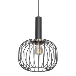 Hanglamp Aureole cilinder breed zwart