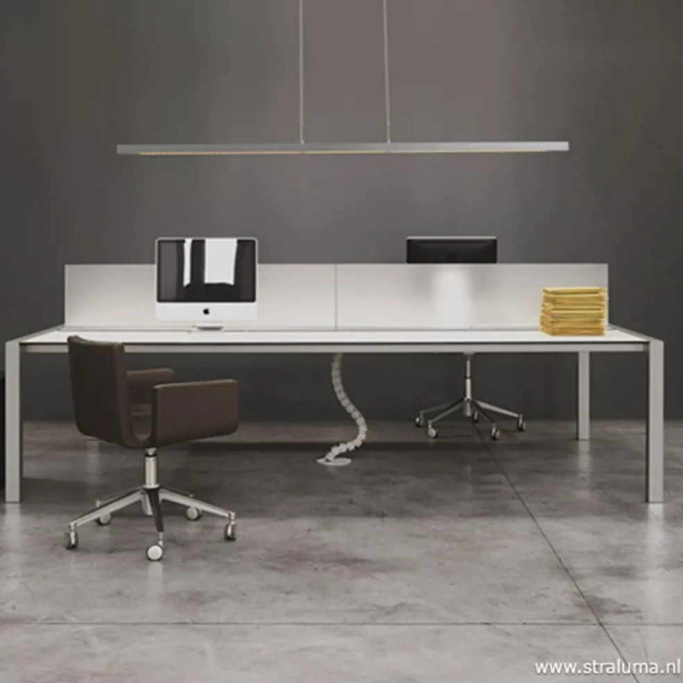 Hanglamp balk alu up+down 130cm pushdim