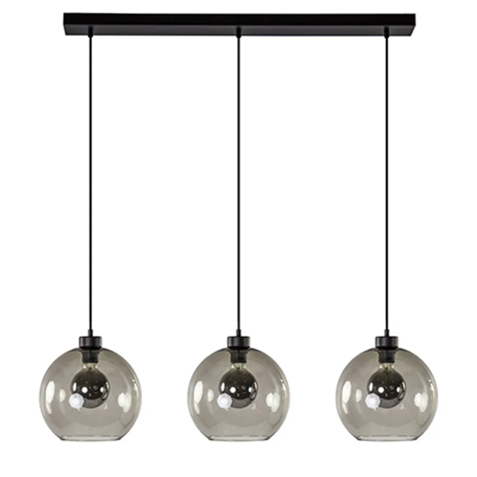 Hanglamp balk 3L smoke bolglas