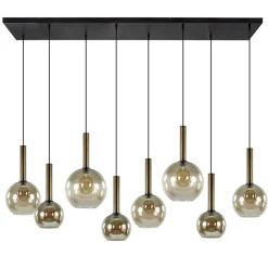 Hanglamp Bella 8L zwart/brons/smoke mix