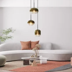 Hanglamp Bellini 3L zwart+gradient gold