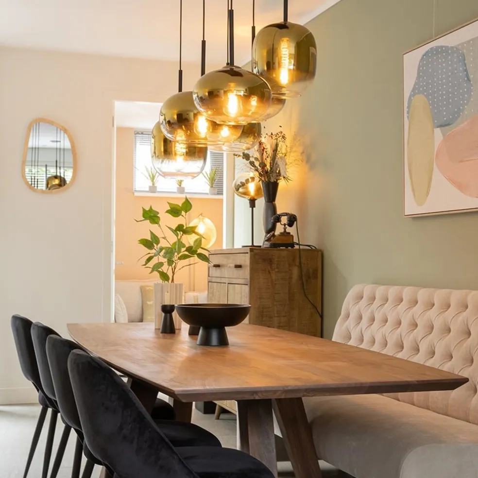 Hanglamp Bellini 6L zwart/gradient gold