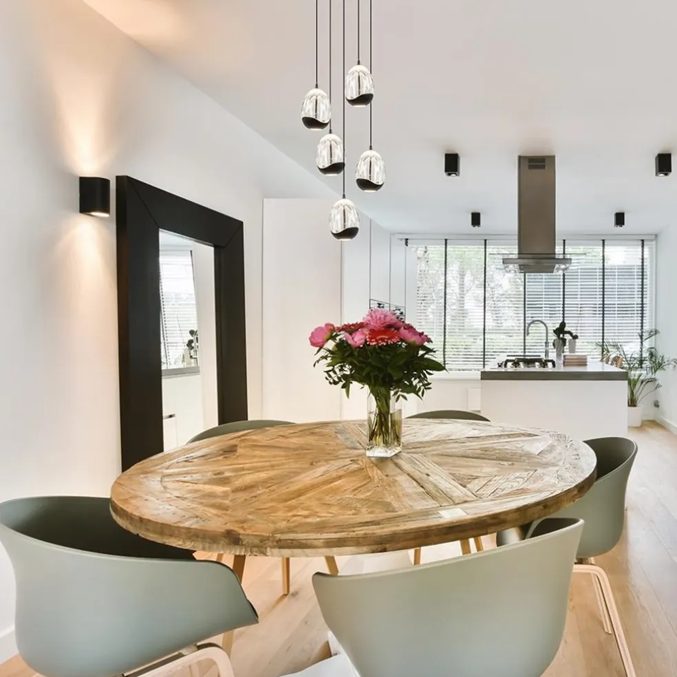 Hanglamp Black Egg 5L rond zwart/helder