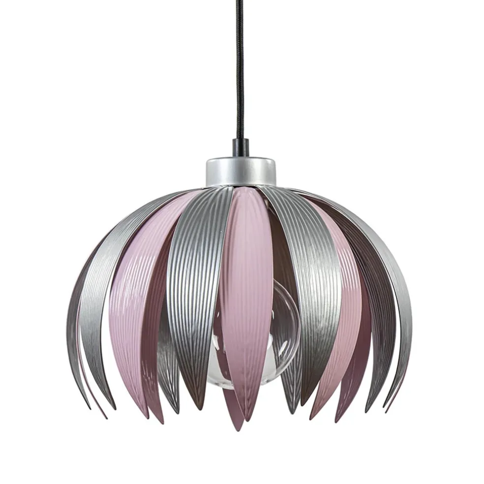 Hanglamp bloem kinderkamer grijs/roze