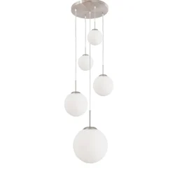 Hanglamp bol Bollique 5x glas wit